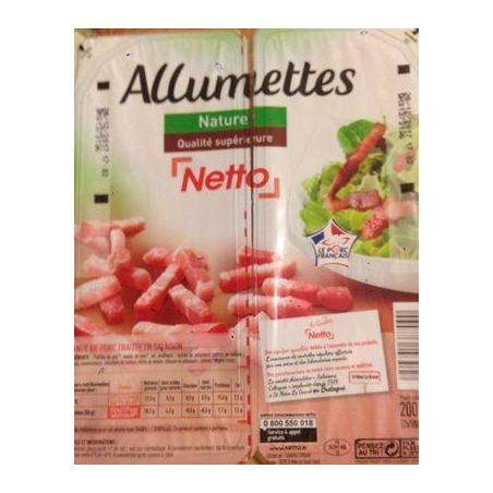 Netto Allumet Lardon Nat2X100G