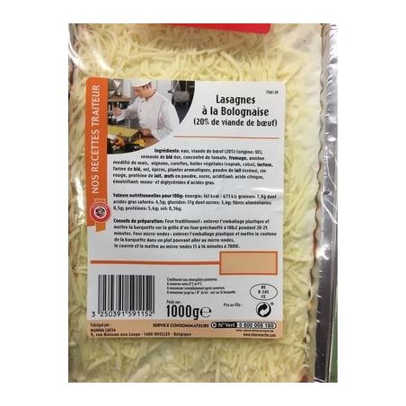 Selection Fe Sel Lasagne Bolognaise 1Kg