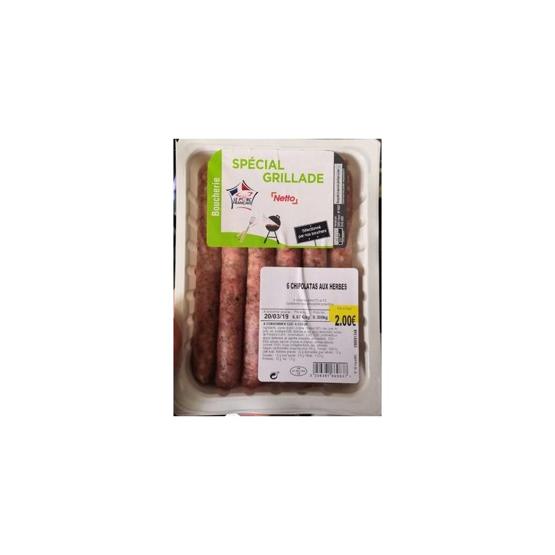 Netto 6 Chipolatas Herbes 300G