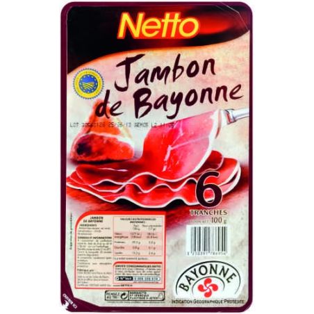 Netto Jambon Bayonne 6T 100G