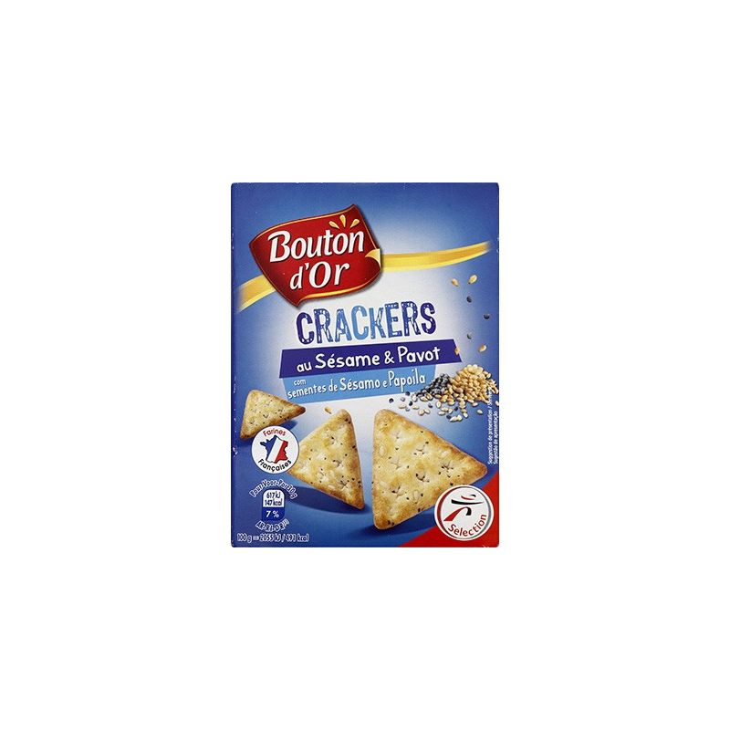 Bouton Or Bo Crackers Sesame/Pavot 100G