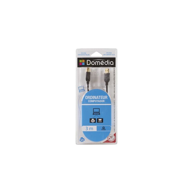 Domedia Cable Usb 2.0 M/M 3M