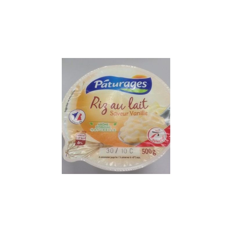 Paturages Paturage.Riz Lt Sav.Vanil.500G