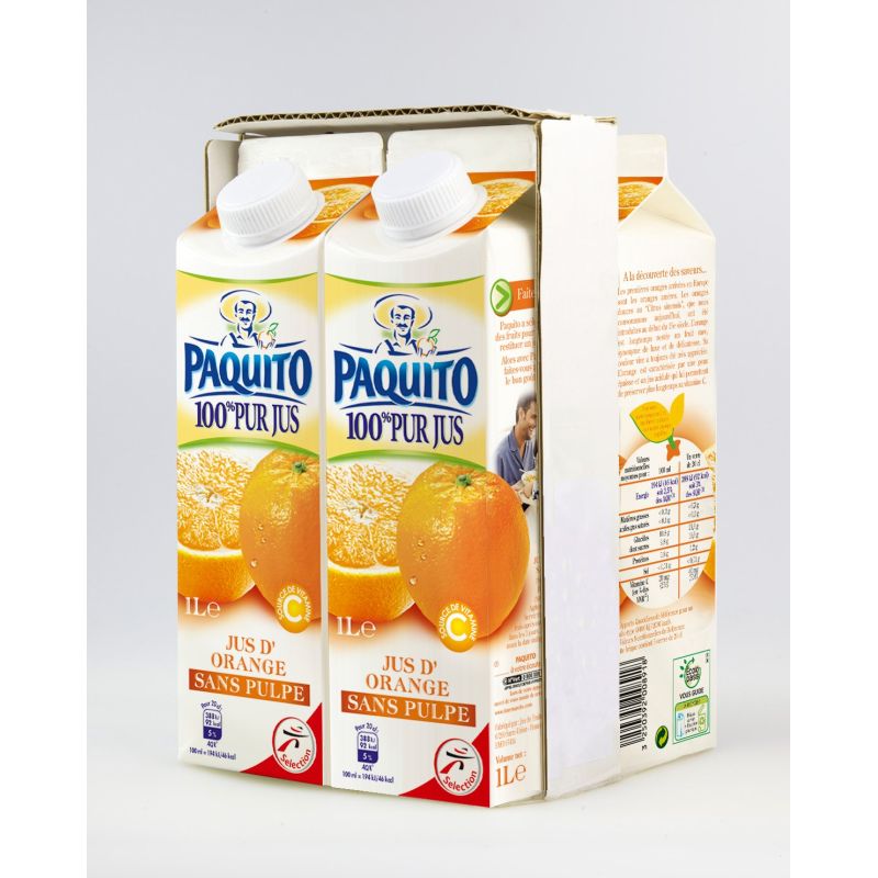 Paquito Pj Orange S/Pulpe 4X1L