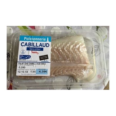 Selection Intermarche Filet Cabillaud Msc Sa 250Gr