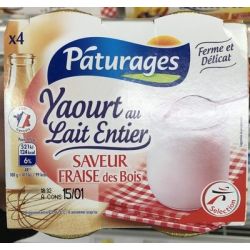 Paturages Pat.Yt Sav.Fraise Bois 4X125G