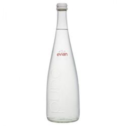 Evian Water Mineral Still Glass Bottle Cap Carton De 12 Bouteil. X 0,75 Litre