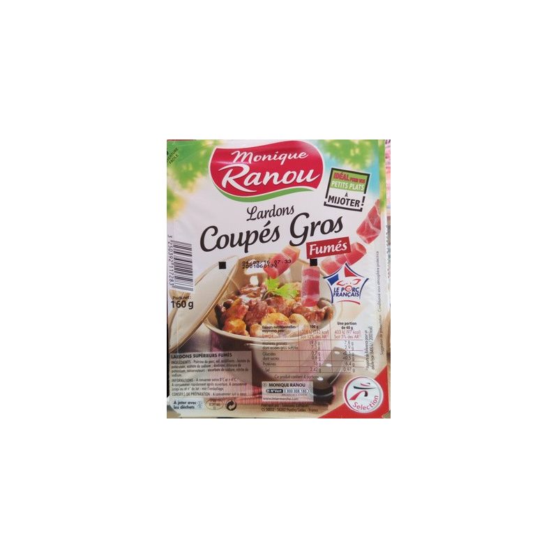 Ranou Lardons Coupes Gros160G