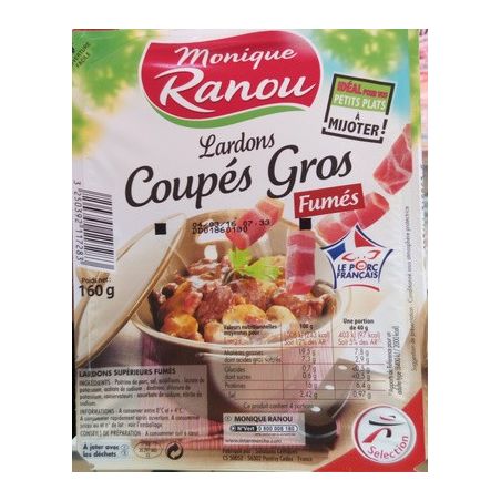 Ranou Lardons Coupes Gros160G