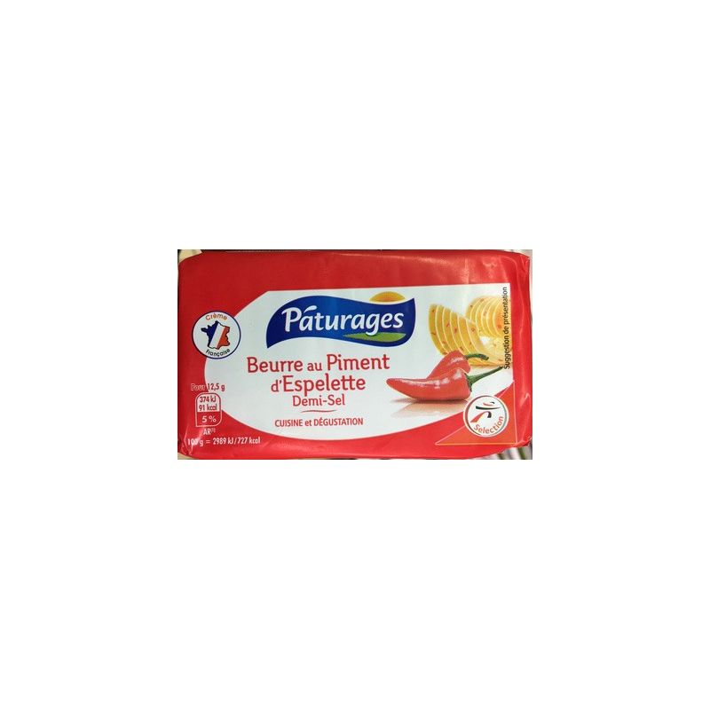 Paturages Pat Beurre Piment Esp Plq 100G