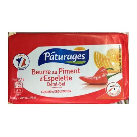 Paturages Pat Beurre Piment Esp Plq 100G