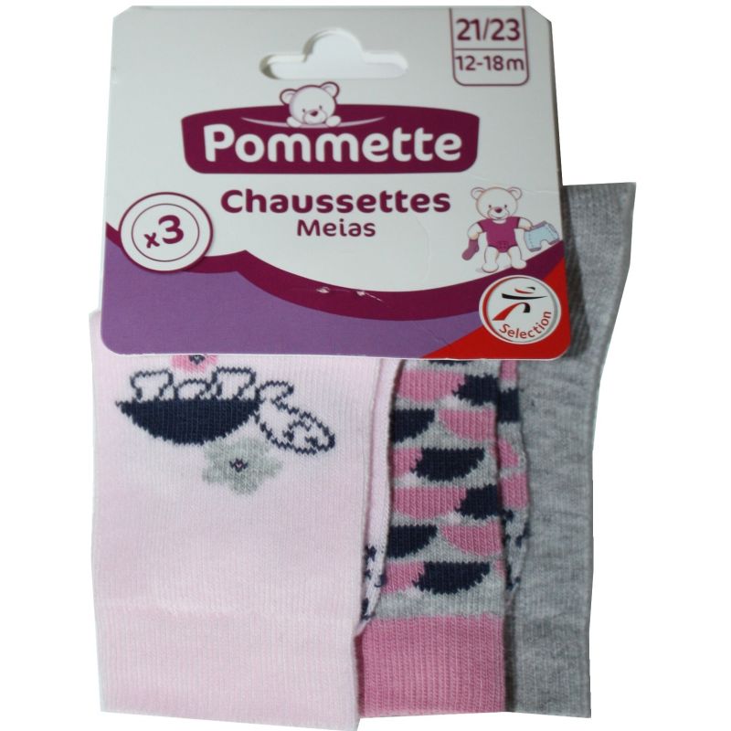 Pommette Pmt 3 Chaussettes Tortue 24/26