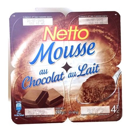 Netto Mousse Choco Lait 4X60G