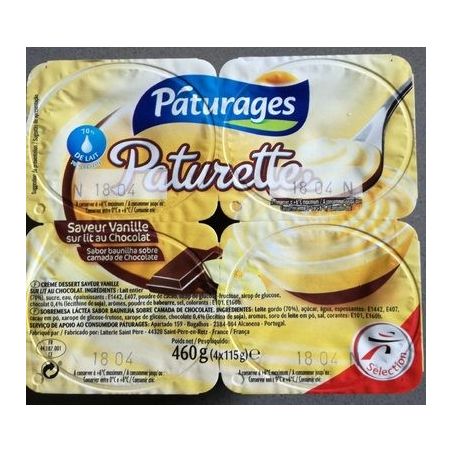 Paturages Patur.Cd Van.S/Choco 4X115G