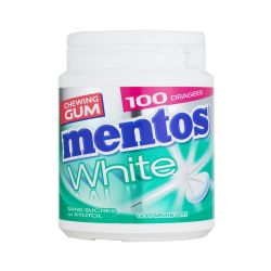 Mentos Gum Chewing White Menthe Verte S/Sucres : La Boite De 100 Dragées - 150 G