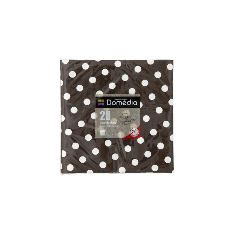 Domedia Dom Serv 33Cm X20 Pois Marron