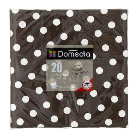 Domedia Dom Serv 33Cm X20 Pois Marron