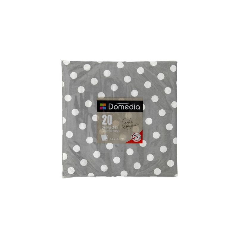 Domedia Dom Serv 33Cm X20 Pois Gris