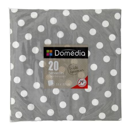 Domedia Dom Serv 33Cm X20 Pois Gris