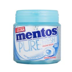 Mentos Gum Chewing-Gum Menthe Douce Sans Sucres : La Boite De 50 Dragées 100 G