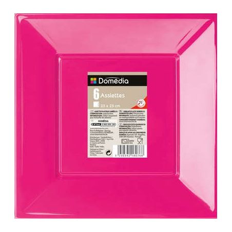 Domedia Dom Ass Carree 23Cm X6 Fuchsia