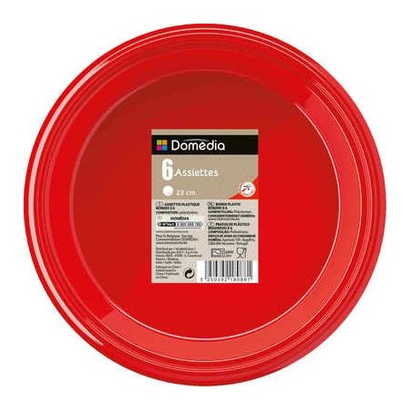 Domedia Dom Ass Ronde 23Cm X6 Rouge