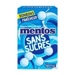 Mentos Gum Chewing-Gum Boite Sans Sucre Menthe 50G