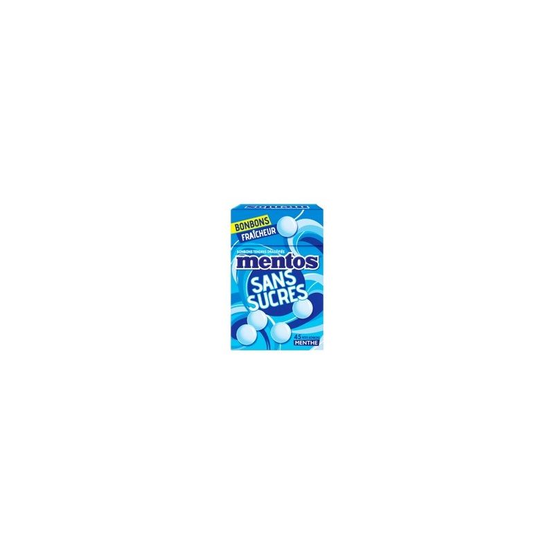 Mentos Gum Chewing-Gum Boite Sans Sucre Menthe 50G