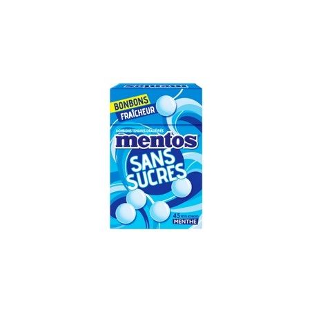 Mentos Gum Chewing-Gum Boite Sans Sucre Menthe 50G