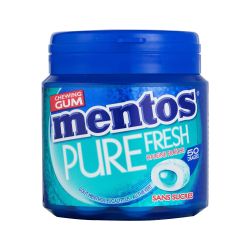 Mentos Gum Chewing-Gum Menthol Eucalyptus Sans Sucres : La Boite De 50 Dragées - 100G