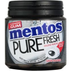 Mentos Gum Pure Fresh Bottle De 50 Dragées Sans Sucres Réglisse 100G