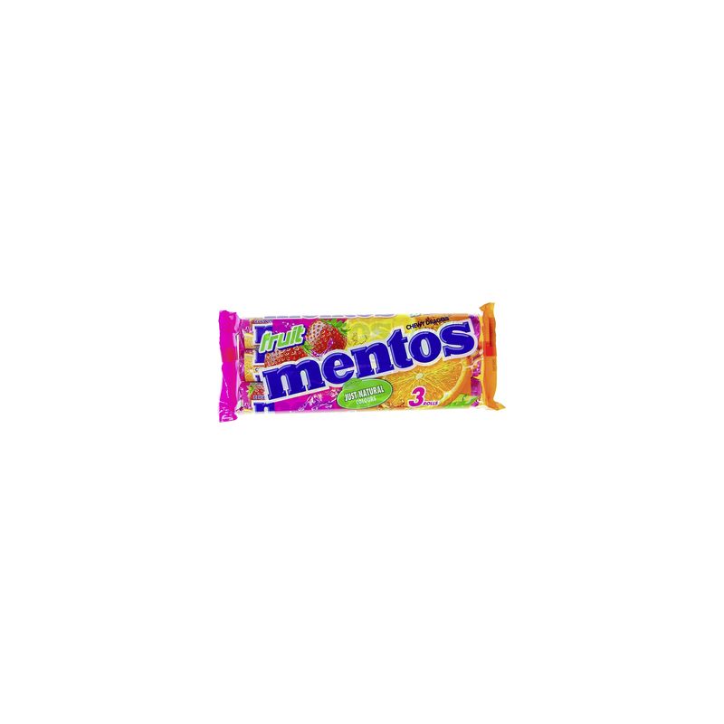 Mentos 3Rouleaux Fruits 114G