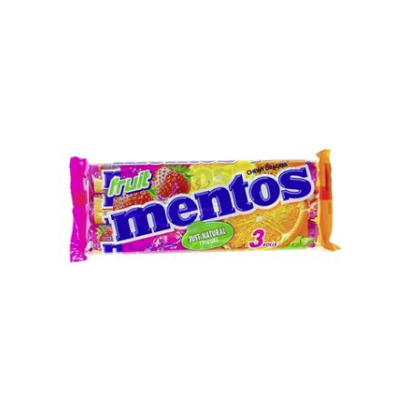 Mentos 3Rouleaux Fruits 114G