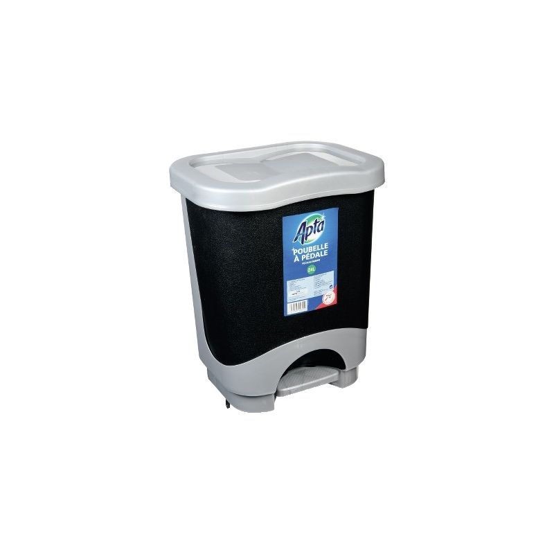 Apta Poubelle Pedale 24L Noir