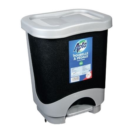Apta Poubelle Pedale 24L Noir