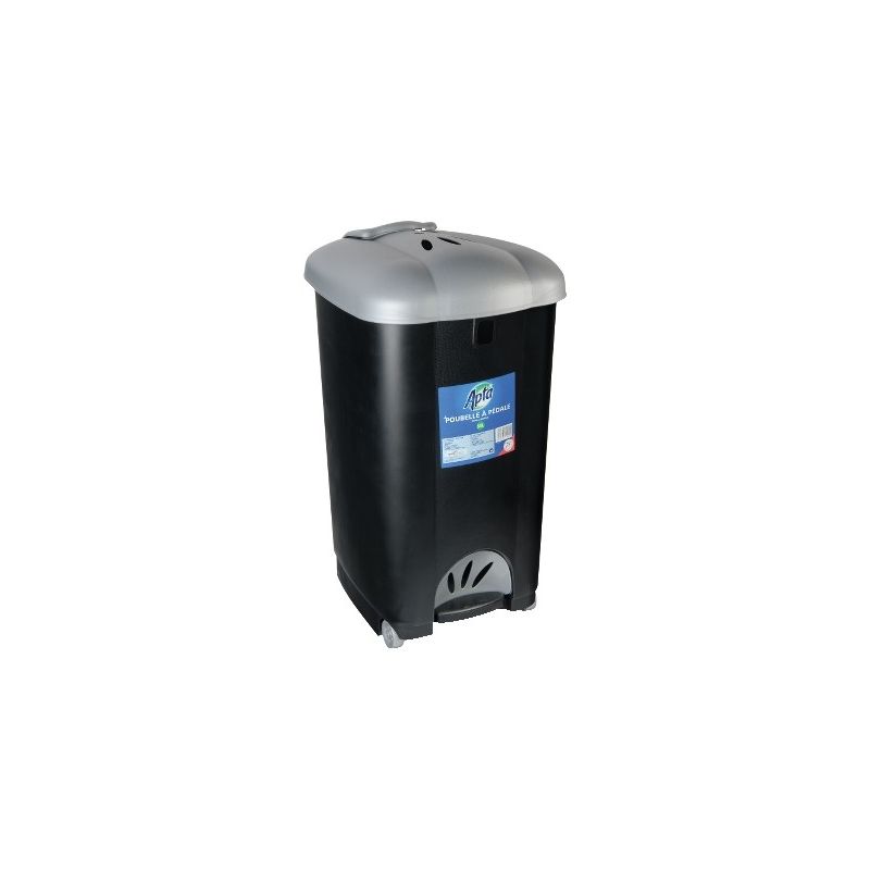 Apta Poubelle Ped 47L Noir/Gri