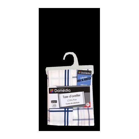 Domedia T.Oreiller 50 Carreaux Bleu