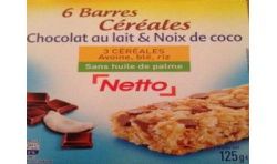 Netto Barres Choc Coco125G