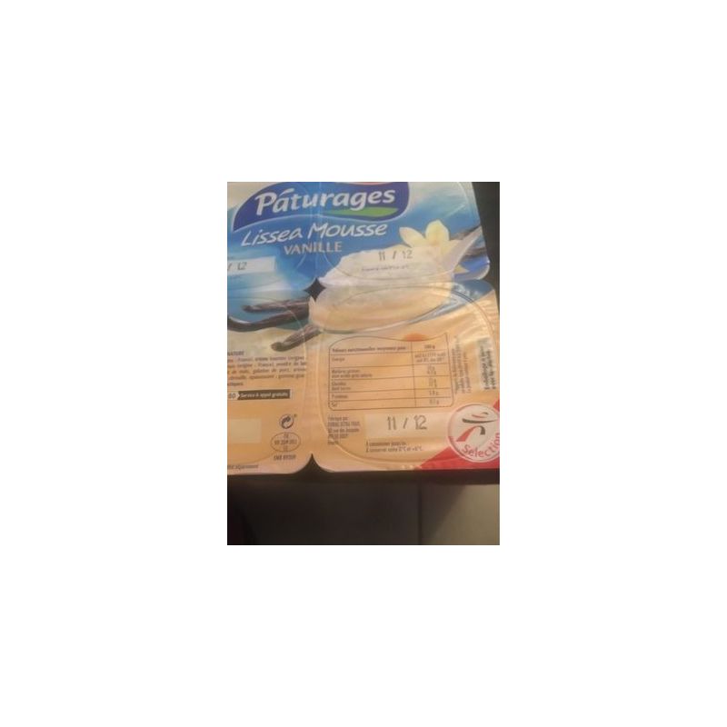 Paturages Pat.Ff.Mousse Vanille 4X100G