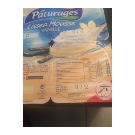 Paturages Pat.Ff.Mousse Vanille 4X100G