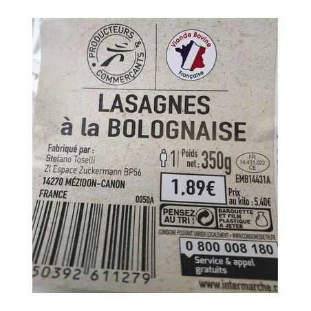 P&C Fe Lasagne Bolognaise 350G