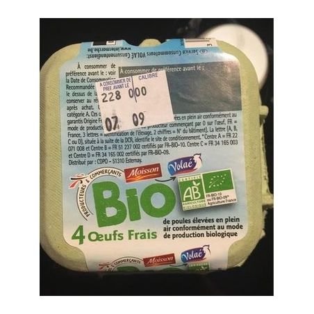 Moisson 4 Œufs Bio Cal Petit