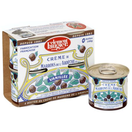 Faugier Crème De Marron L'Ardèche Clement Vanille : Les 4 Boites 100 G