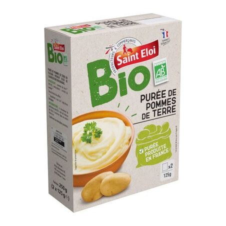 St Eloi Steloi Puree Nature Bio 2X125G