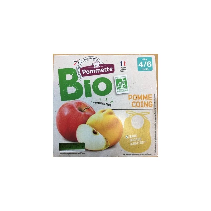 Pommette Pom.Pomme Coing Bio Ssa 4X100G