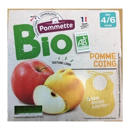 Pommette Pom.Pomme Coing Bio Ssa 4X100G