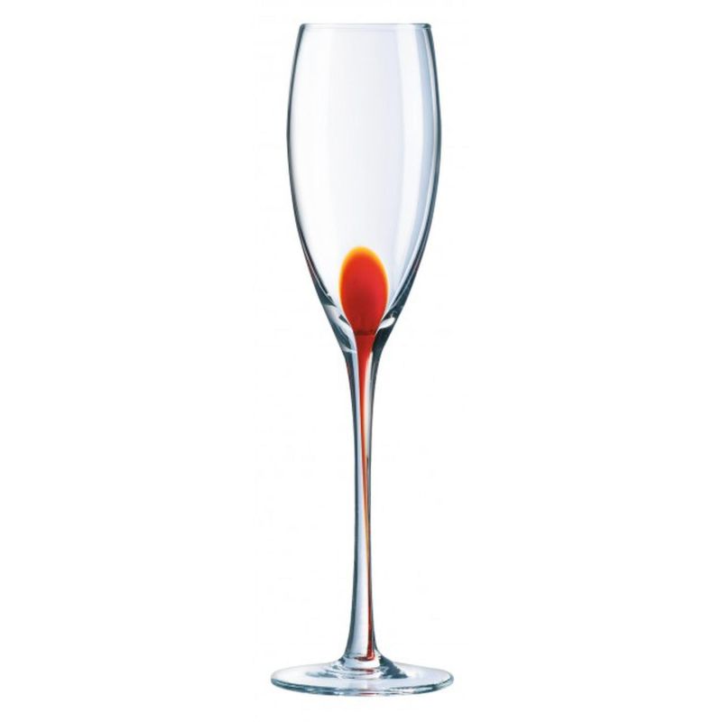 Luminarc Flûte À Champagne Rouge Drip 22Cl Le Lot De 4 Verres Pied
