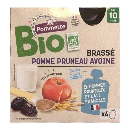 Pommette Pom Gourde Pomme Pruneau 4X85G