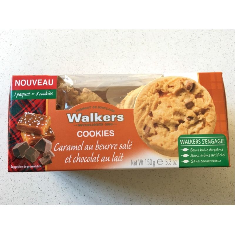 Walkers Cookies Chocolat Caramel Beurre Salé 150 G