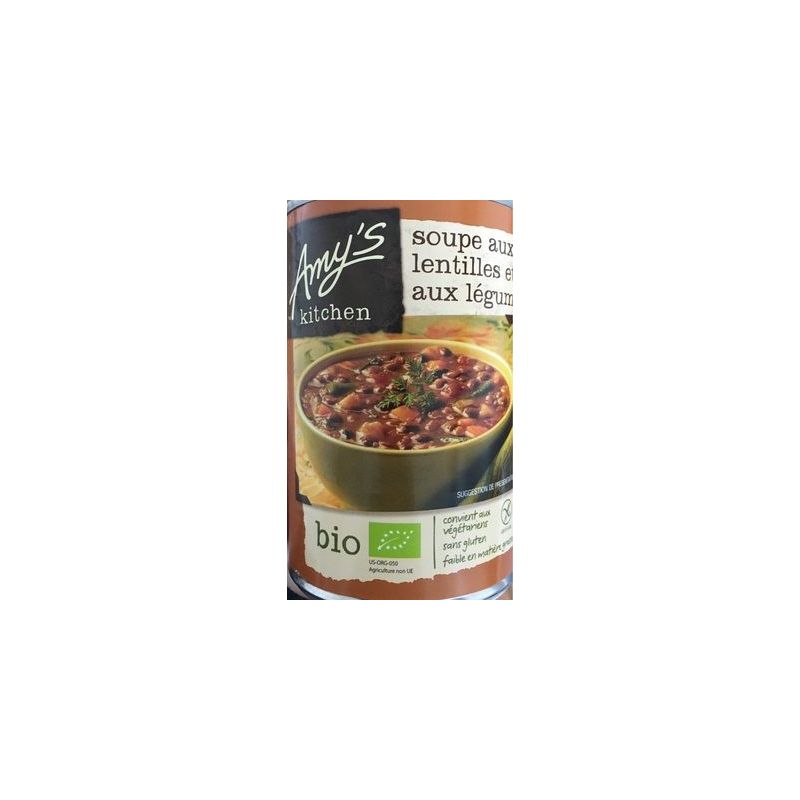 Amy S Kitchen 400G Soupe Bio Lentilles/Legumes Sans Gluten